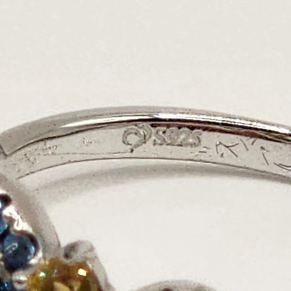 Jeulia Starry Night Van Gogh Swirl Ring 925 Sterling Silver Size 6.25 EUC Gift